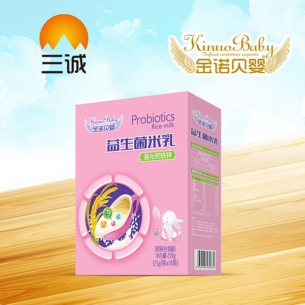  金諾貝嬰益生菌米乳-強化鈣鐵鋅 盒裝
