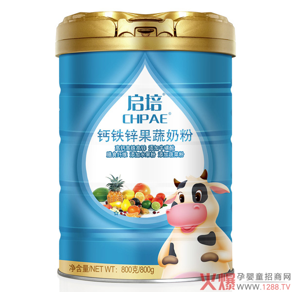 圣元启培钙铁锌果蔬奶粉富含膳食纤维营养均衡全面