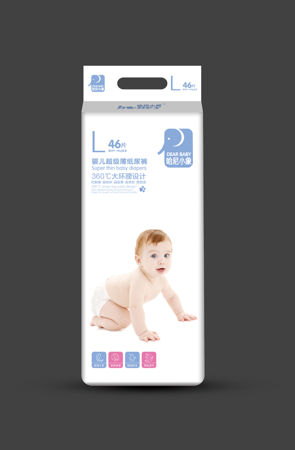 哈尼小象嬰兒超級薄紙尿褲 L46�.jpg