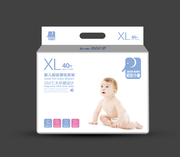  哈尼小象嬰兒超級(jí)薄紙尿褲 XL40片