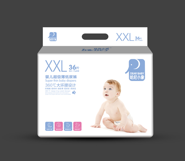  哈尼小象婴儿超级薄纸尿裤 XXL36片