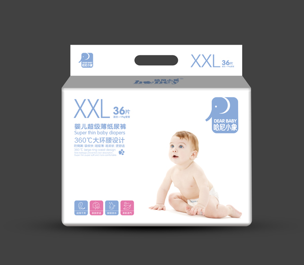  哈尼小象嬰兒超級(jí)薄紙尿褲 XXL36片