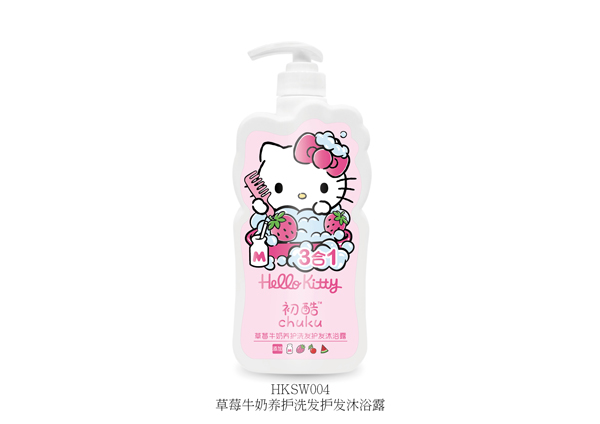  Hello Kitty初酷草莓牛奶養(yǎng)護(hù)洗發(fā)護(hù)發(fā)沐浴露 400ml