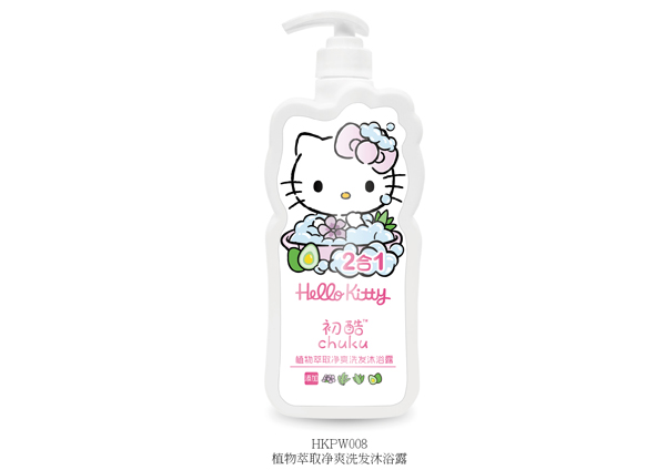  Hello Kitty初酷植物萃取凈爽洗發(fā)沐浴露 900ml