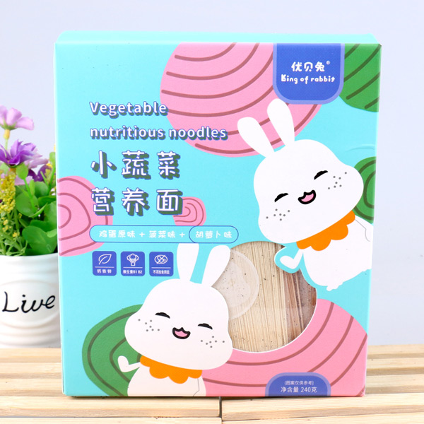  優(yōu)貝兔小蔬菜營(yíng)養(yǎng)面-雞蛋原味+菠菜味+胡蘿卜味