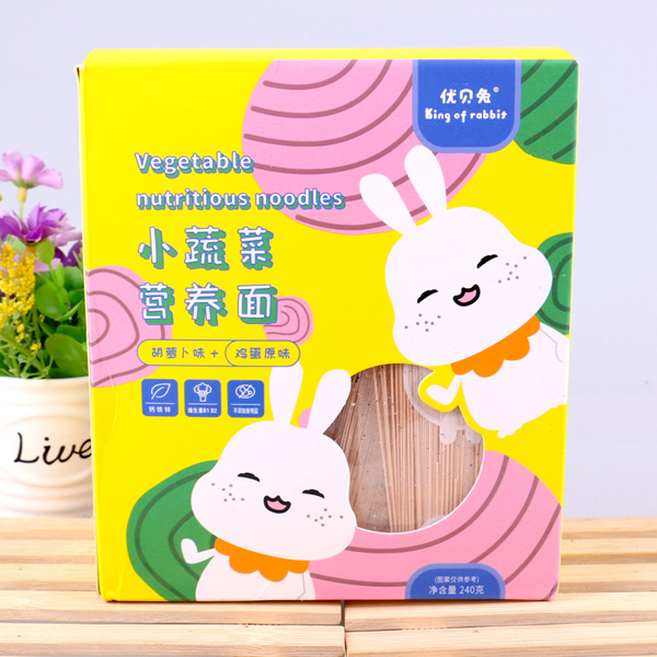  優(yōu)貝兔小蔬菜營(yíng)養(yǎng)面-胡蘿卜味+雞蛋原味