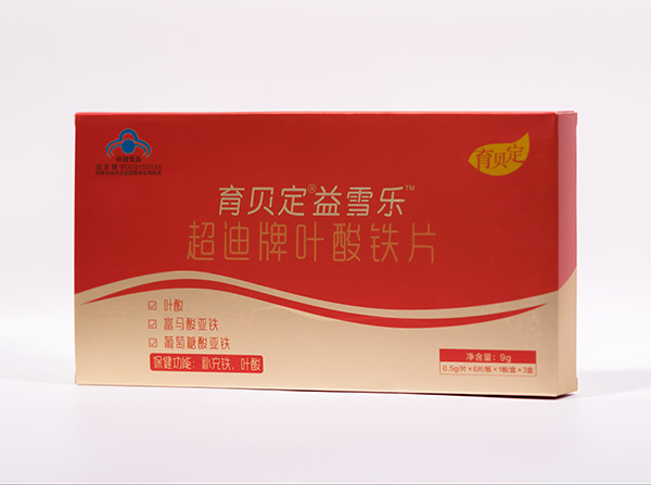  育貝定益雪樂超迪牌葉酸鐵片