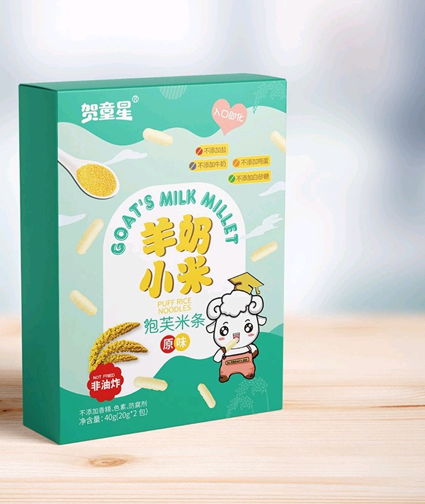  賀童星羊奶小米泡芙米條 原味