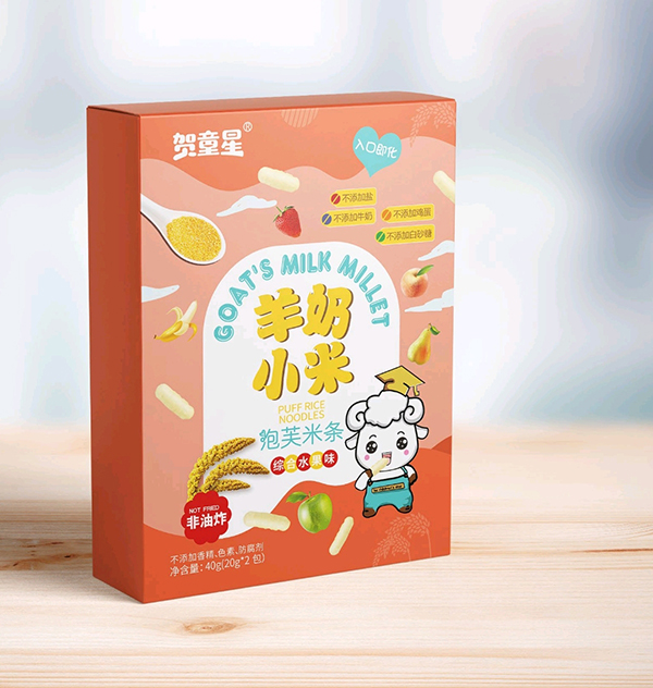  賀童星羊奶小米泡芙米條 綜合水果味