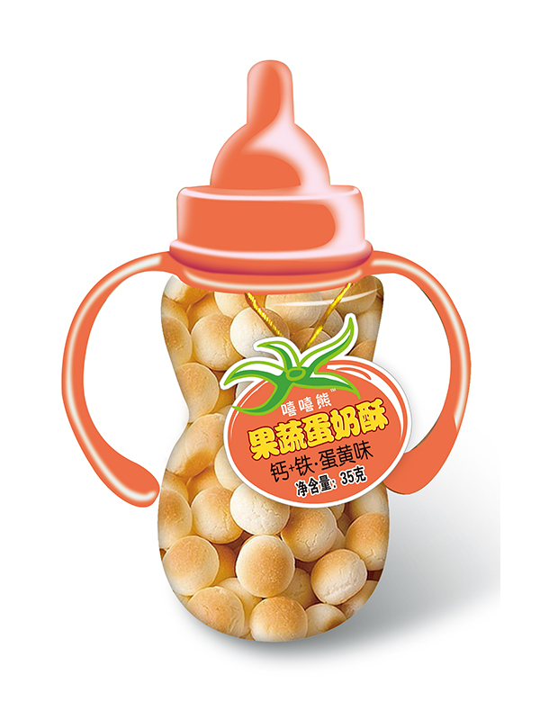   嘻嘻熊果蔬蛋奶酥（小奶瓶）-鈣+鐵蛋黃味
