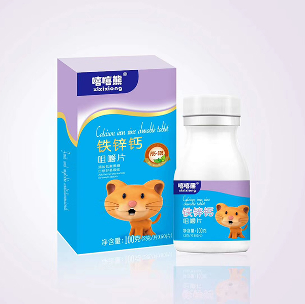    嘻嘻熊鐵鋅鈣咀嚼片100g