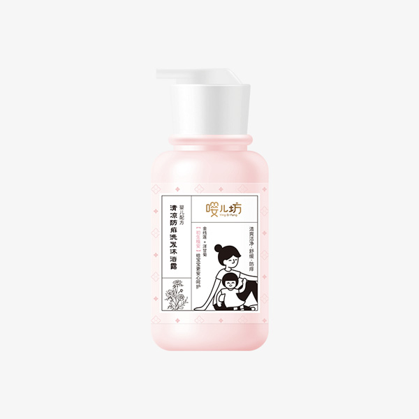  嚶兒坊嬰兒清涼防痱洗發(fā)沐浴露300ml