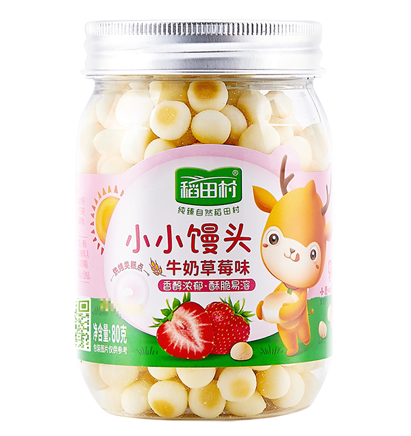   稻田村小小饅頭-牛奶草莓味