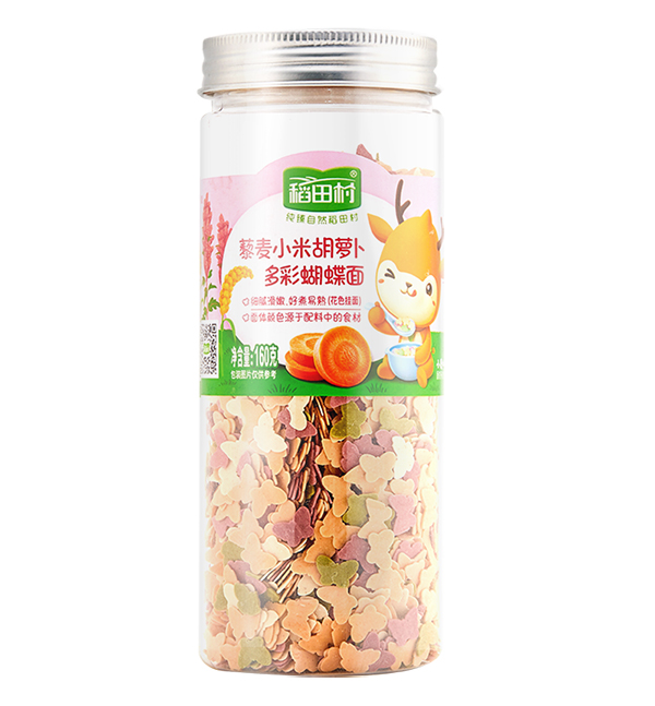    稻田村藜麥小米多彩蝴蝶面-胡蘿卜