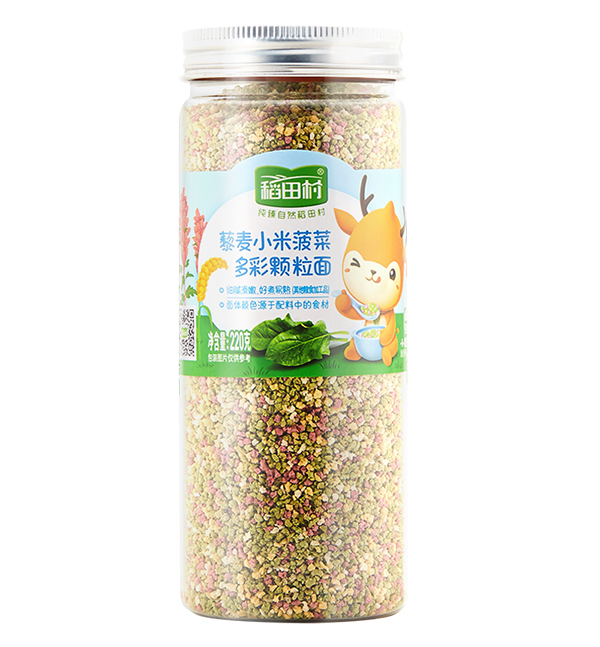    稻田村藜麥小米多彩顆粒面-菠菜
