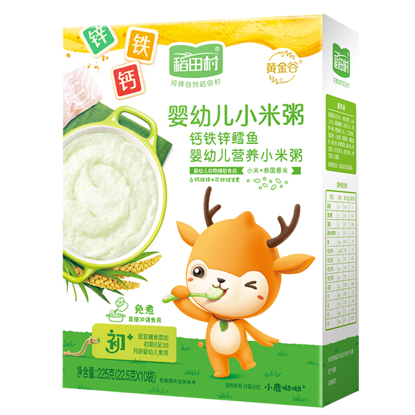   稻田村營(yíng)養(yǎng)小米粥-鈣鐵鋅鱈魚(yú)