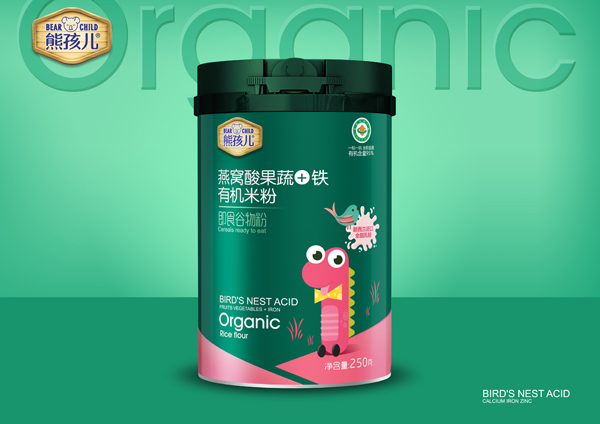  熊孩兒燕窩酸果蔬+鐵有機(jī)米粉
