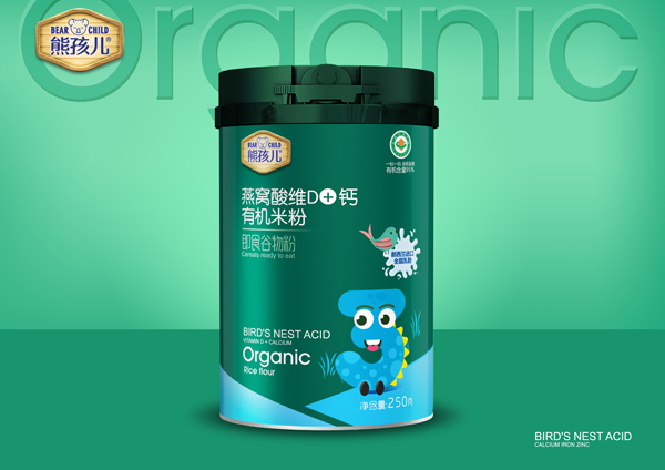  熊孩兒燕窩酸維D+鈣有機(jī)米粉