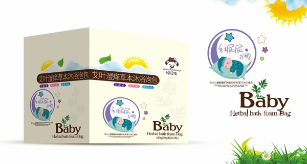 頑皮蟲(chóng)艾葉濕癢草本沐浴泡包 （紅屁屁護(hù)臀）