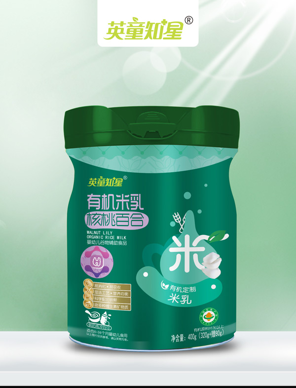  英童知星有機(jī)米乳-核桃百合