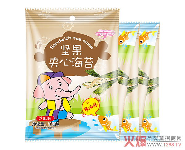 多可三只小象坚果夹心海苔-芝麻味.jpg 多可三只小象坚果夹心海苔-芝麻味.jpg