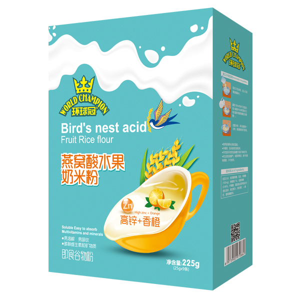  環(huán)球冠燕窩酸水果奶米粉盒裝 高鋅+香橙