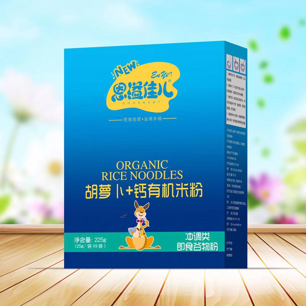  恩溢佳兒胡蘿卜+鈣有機(jī)米粉 盒裝.
