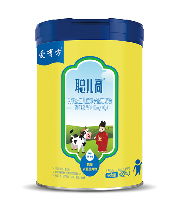  愛(ài)有方聰兒高乳鐵蛋白兒童配方奶粉800g