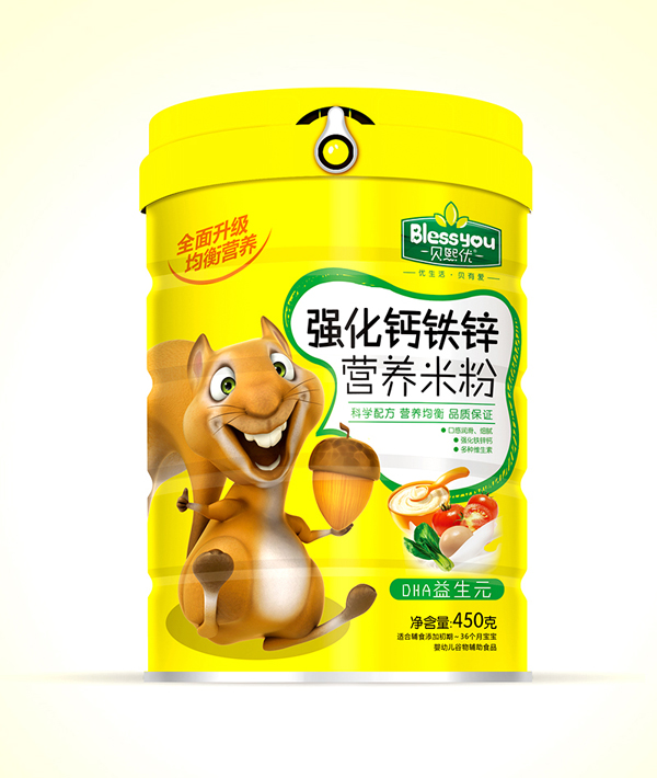 貝熙優(yōu)強化鐵鋅鈣營養(yǎng)米粉 450克（DHA益生元）