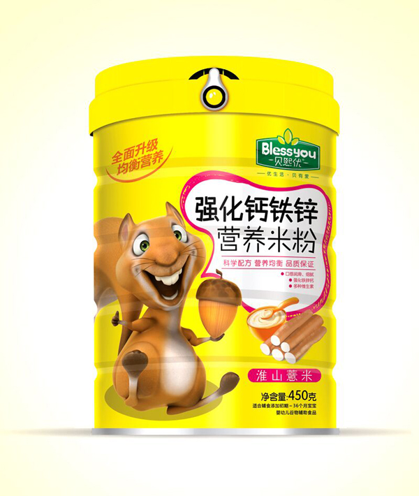  貝熙優(yōu)強化鐵鋅鈣營養(yǎng)米粉 450克（淮山薏米）