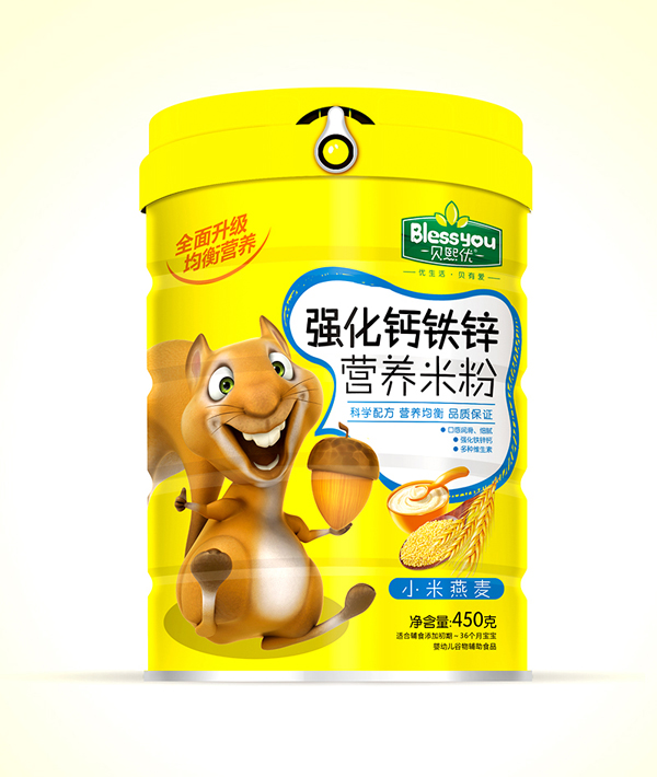  貝熙優(yōu)強化鐵鋅鈣營養(yǎng)米粉 450克（小米燕麥）