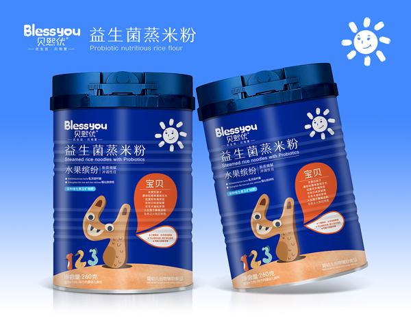  貝熙優(yōu)益生菌蒸米粉 水果繽紛