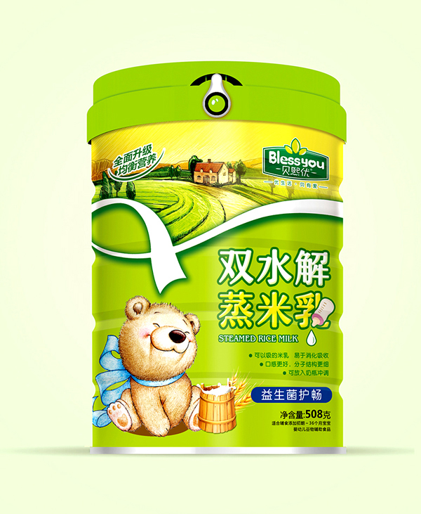  貝熙優(yōu)雙水解蒸米乳聽裝508克（益生菌護暢)