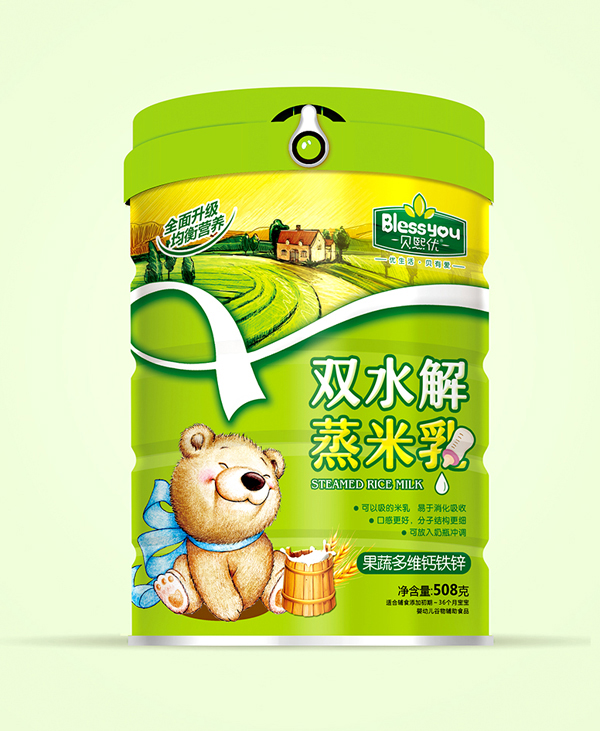  貝熙優(yōu)雙水解蒸米乳聽裝508克（果蔬多維鈣鐵鋅)