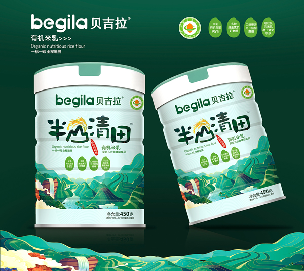  貝吉拉半山清田有機(jī)米乳 鐵鋅鈣核桃 聽裝