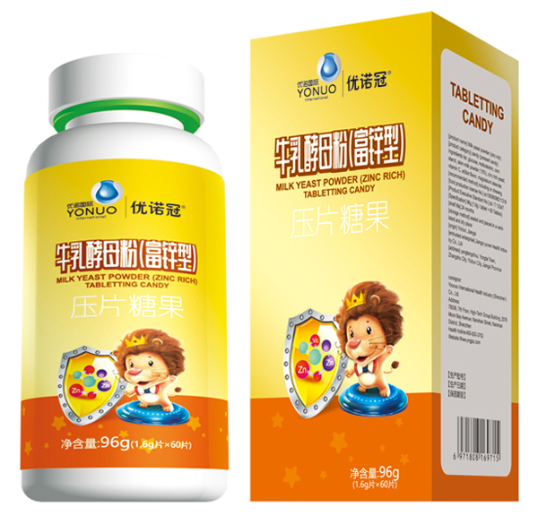  優(yōu)諾冠牛乳酵母粉（富鋅型）壓片糖果