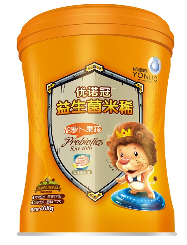  優(yōu)諾冠益生菌米稀 胡蘿卜果蔬 聽裝