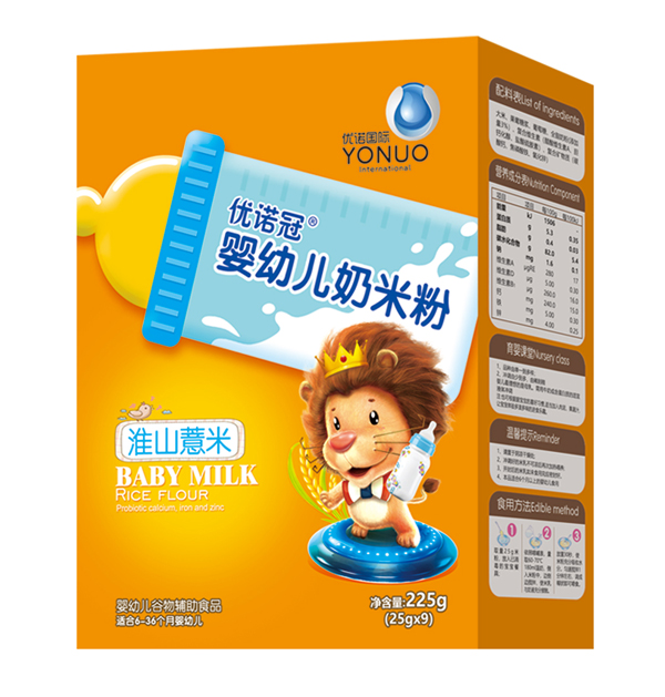  優(yōu)諾冠嬰幼兒奶米粉 淮山薏米 盒裝