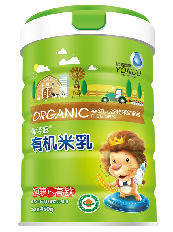  優(yōu)諾冠胡蘿卜高鐵有機(jī)米乳 聽(tīng)裝