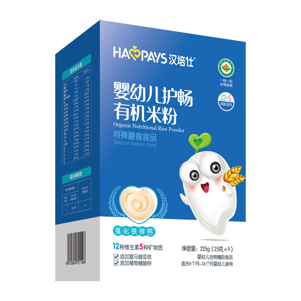 漢培仕嬰幼兒護暢有機米粉-強化鐵鋅鈣盒裝