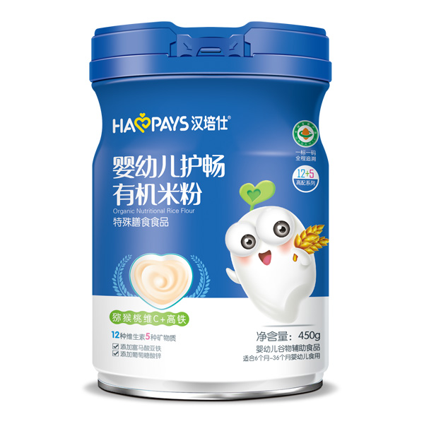  漢培仕嬰幼兒護暢有機米粉-獼猴桃維C+高鐵罐裝
