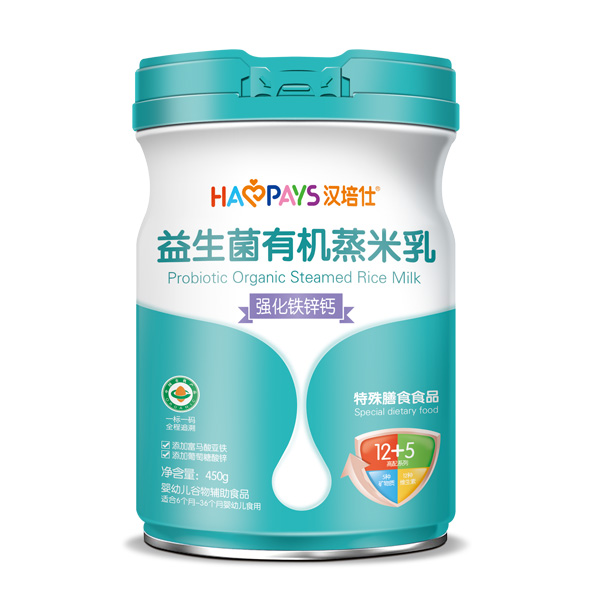  漢培仕益生菌有機蒸米乳-強化鐵鋅鈣罐裝