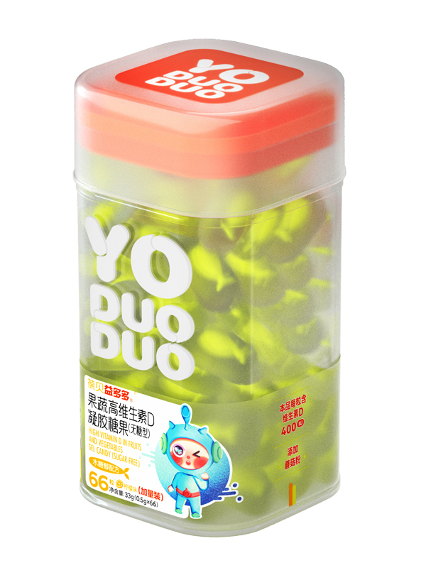    YODUODUO葆貝益多多果蔬高維生素D凝膠糖果（無糖型）