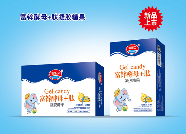  聰樂(lè)貝富鋅酵母+肽凝膠糖果 盒裝