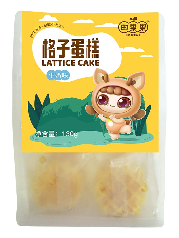  田果果格子蛋糕 牛奶