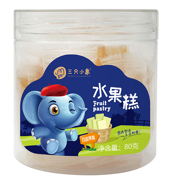多可三只小象水果糕 百香果味