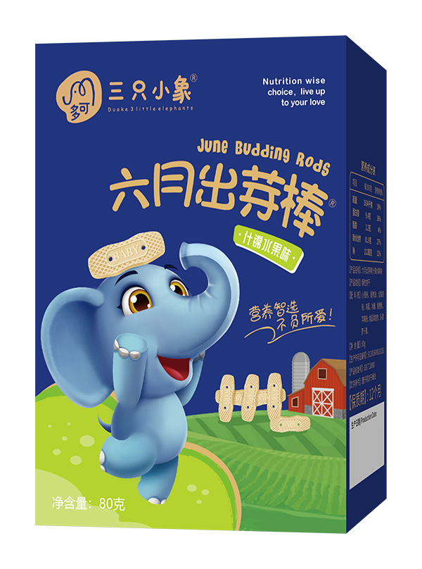  多可三只小象六月出芽棒 什錦水果味