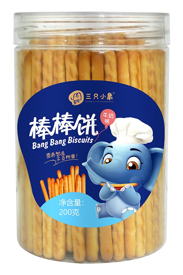 多可三只小象棒棒餅 牛奶味