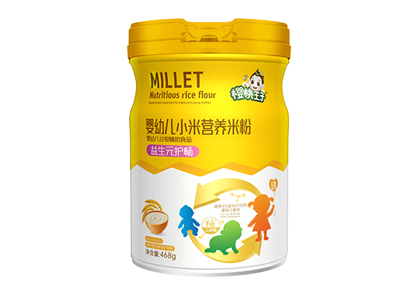  櫻桃王子?jì)胗變盒∶谞I(yíng)養(yǎng)米粉 益生元護(hù)暢 聽裝