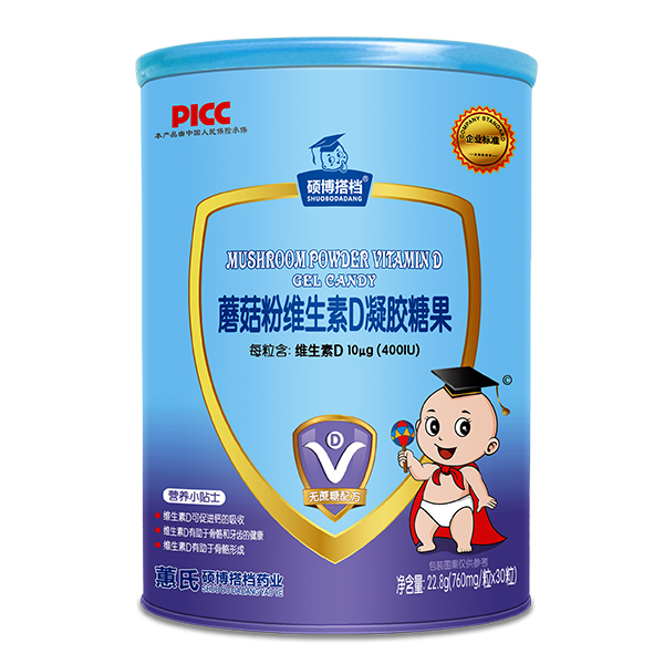  碩博搭檔凝膠糖果桶裝-蘑菇粉維生素D